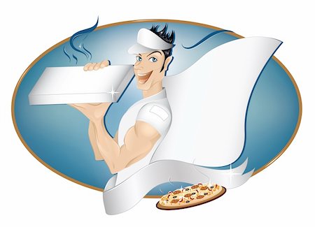 Pizza delivery boy with copy space Stock Photo - Budget Royalty-Free & Subscription, Code: 400-04255396