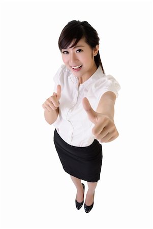 simsearch:400-04255435,k - Happy business woman give you double excellent gesture. Foto de stock - Super Valor sin royalties y Suscripción, Código: 400-04255431