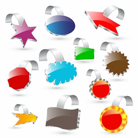 robisklp (artist) - Set of colorful 3d vector labels Fotografie stock - Microstock e Abbonamento, Codice: 400-04255726
