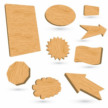 robisklp (artist) - Set of 3d wood vector labels Fotografie stock - Microstock e Abbonamento, Codice: 400-04255734