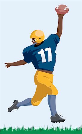 simsearch:400-06095731,k - An illustration of an American footballer with ball. Vector Stock Photo - Budget Royalty-Free & Subscription, Code: 400-04255844