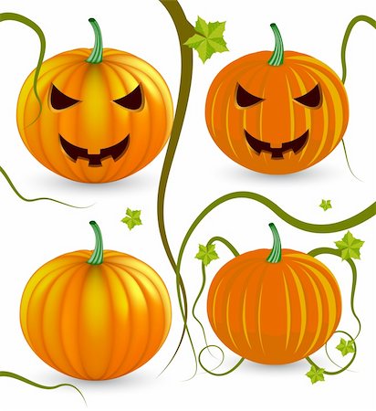 robisklp (artist) - Vector halloween pumpkins. One gradient mesh version and one simple version. Fotografie stock - Microstock e Abbonamento, Codice: 400-04255864