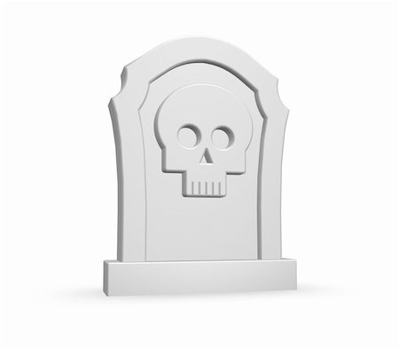 simsearch:400-06420902,k - gravestone with skull on white background - 3d illustration Fotografie stock - Microstock e Abbonamento, Codice: 400-04255888