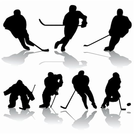 running man black background - vector set of ice hockey players Stock Photo - Budget Royalty-Free & Subscription, Code: 400-04255963