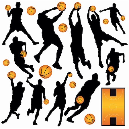 simsearch:400-04385920,k - vector set of basketball players Stock Photo - Budget Royalty-Free & Subscription, Code: 400-04255973