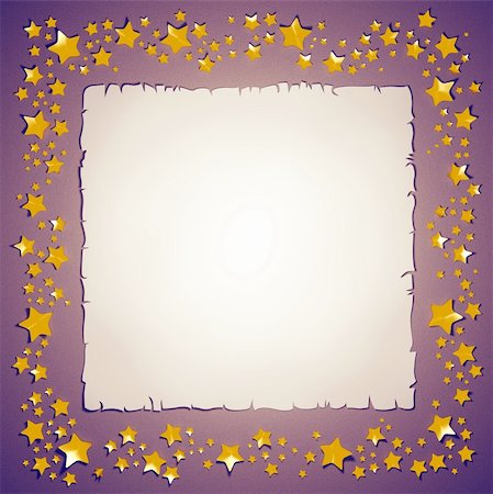 star background banners - Golden stars and paper sheet design template , frame for photo or text, 3d rendered image Photographie de stock - Aubaine LD & Abonnement, Code: 400-04256164
