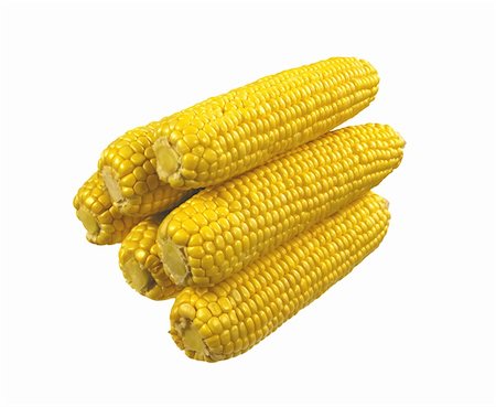 pic of popcorn on the cob - Sweet corn isolated on white background Stock Photo - Budget Royalty-Free & Subscription, Code: 400-04256231