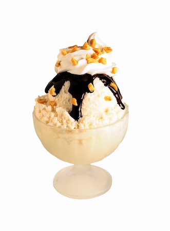 simsearch:400-04713676,k - tasty ice cream with hot chocolate isolated on white background Foto de stock - Super Valor sin royalties y Suscripción, Código: 400-04256233