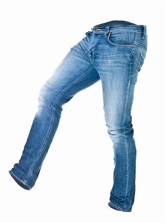 simsearch:400-04225197,k - Worn blue jeans isolated on white background Stock Photo - Budget Royalty-Free & Subscription, Code: 400-04256717