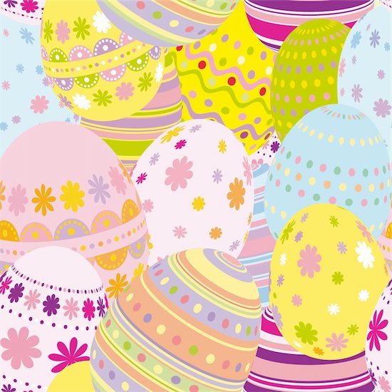 Seamless easter eggs background - an illustration for your design project. Stock Photo - Royalty-Free, Artist: OlgaYakovenko, Image code: 400-04256726