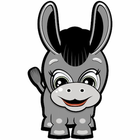 simsearch:400-04107620,k - Cartoon gray burro with a big smile. Foto de stock - Super Valor sin royalties y Suscripción, Código: 400-04256723