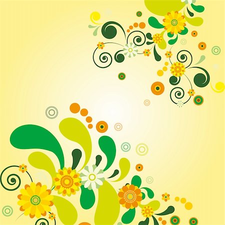 simsearch:400-04273711,k - Vector Sun floral background. Illustration for your design Stockbilder - Microstock & Abonnement, Bildnummer: 400-04256740