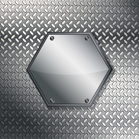 simsearch:400-06199427,k - Fluted metal texture with hexagonal label. Vector Illustration Stock Photo - Budget Royalty-Free & Subscription, Code: 400-04256754