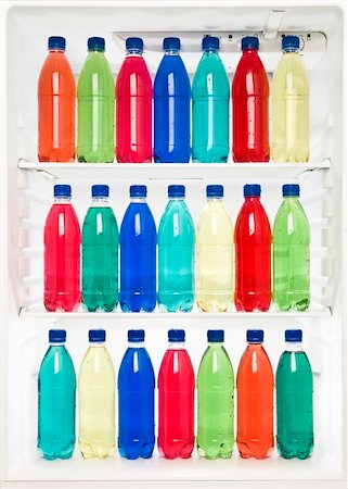 fridge shop - Bottles with different colors in a fridge Stock Photo - Budget Royalty-Free & Subscription, Code: 400-04256786