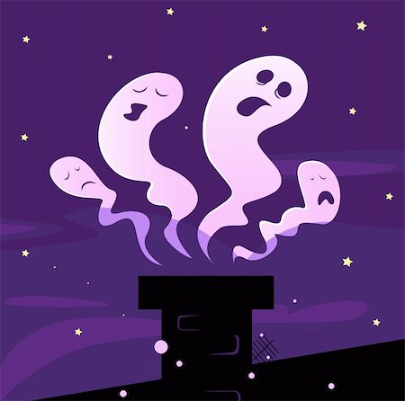 Vector illustration of halloween ghosts. Photographie de stock - Aubaine LD & Abonnement, Code: 400-04256858