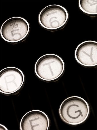 Close up of Vintage Typewriter Keys Stock Photo - Budget Royalty-Free & Subscription, Code: 400-04256944
