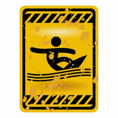 pnog (artist) - Grunge surf area warning sign isolated over white Foto de stock - Super Valor sin royalties y Suscripción, Código: 400-04257131