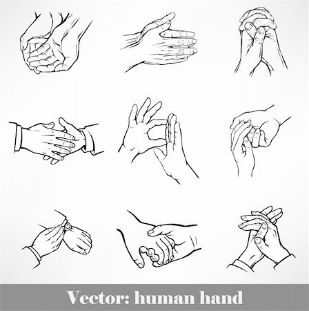 set of handshake. Vector illustration Stock Photo - Budget Royalty-Free & Subscription, Code: 400-04257255