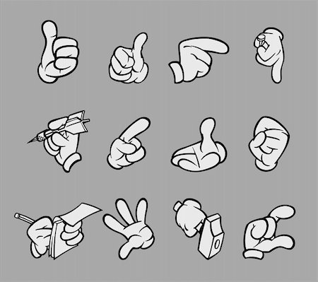 Vector illustration hands set on white background Stock Photo - Budget Royalty-Free & Subscription, Code: 400-04257252