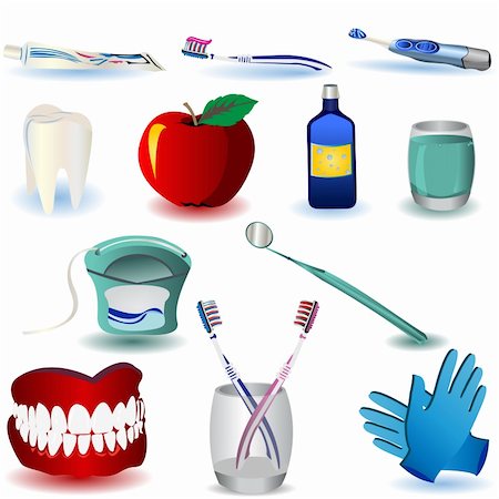 Collection of dental icons, color vector illustration Stock Photo - Budget Royalty-Free & Subscription, Code: 400-04257563