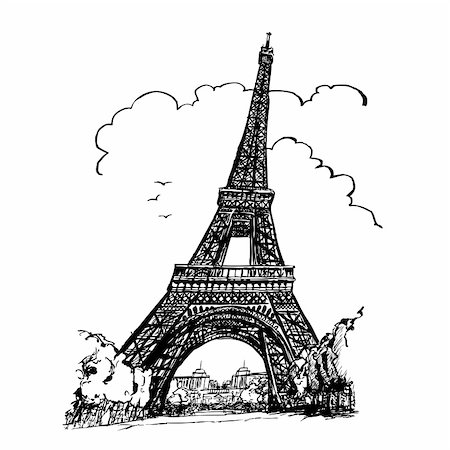 Vector illustration of the Tour Eiffel in Paris Stock Photo - Budget Royalty-Free & Subscription, Code: 400-04257571