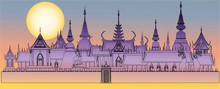 Vector illustration of Bangkok royal palace Stock Photo - Budget Royalty-Free & Subscription, Code: 400-04257587