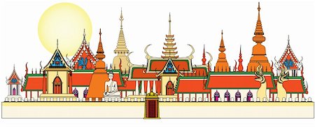 Vector illustration of Bangkok royal palace Stock Photo - Budget Royalty-Free & Subscription, Code: 400-04257588