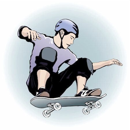 Vector illustration of a skateboarder Stock Photo - Budget Royalty-Free & Subscription, Code: 400-04257583