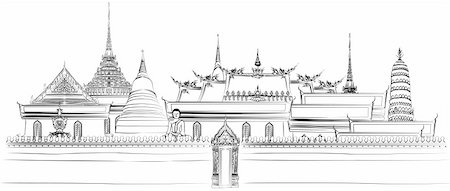 Vector illustration of  Bangkok royal palace Stock Photo - Budget Royalty-Free & Subscription, Code: 400-04257590