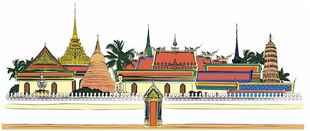 Vector illustration of  Bangkok royal palace Stock Photo - Budget Royalty-Free & Subscription, Code: 400-04257591
