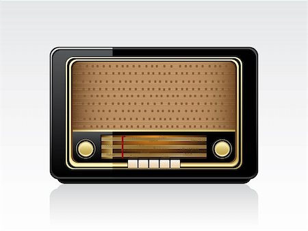 radio old images color - Vector brown radio isolated on the white. Retro style Stock Photo - Budget Royalty-Free & Subscription, Code: 400-04257600