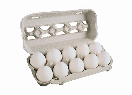 simsearch:400-04313912,k - white eggs in box isolated on white background Stockbilder - Microstock & Abonnement, Bildnummer: 400-04257622