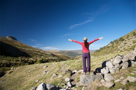 simsearch:400-06201867,k - woman trekking at gredos mountains in avila spain Stock Photo - Budget Royalty-Free & Subscription, Code: 400-04257680