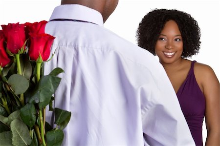 Man giving woman roses Stock Photo - Budget Royalty-Free & Subscription, Code: 400-04257994