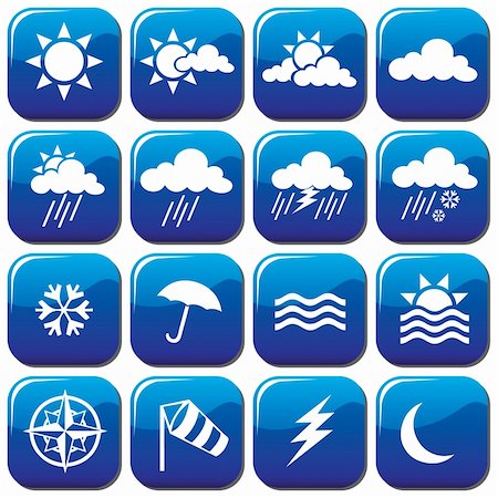 simsearch:400-07406394,k - vector collection of weather icons Foto de stock - Super Valor sin royalties y Suscripción, Código: 400-04258295