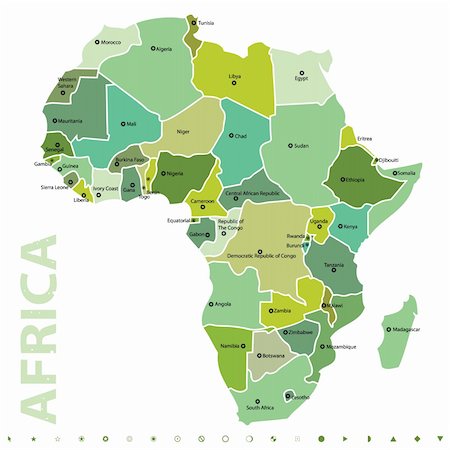 south africa map vector - vector map of Africa Stock Photo - Budget Royalty-Free & Subscription, Code: 400-04258304