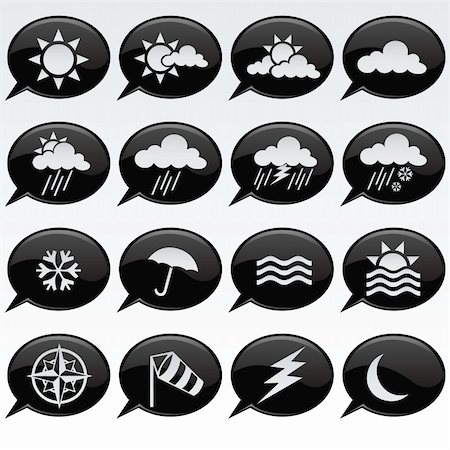 simsearch:400-07406394,k - vector collection of weather icons Foto de stock - Super Valor sin royalties y Suscripción, Código: 400-04258306