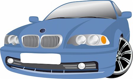 speed sedan - Illustration of a blue car isolated on white background Stock Photo - Budget Royalty-Free & Subscription, Code: 400-04258369