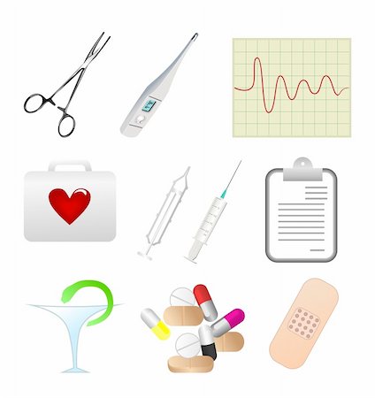 Collection of medical themed icons. Vector Stock Photo - Budget Royalty-Free & Subscription, Code: 400-04258797
