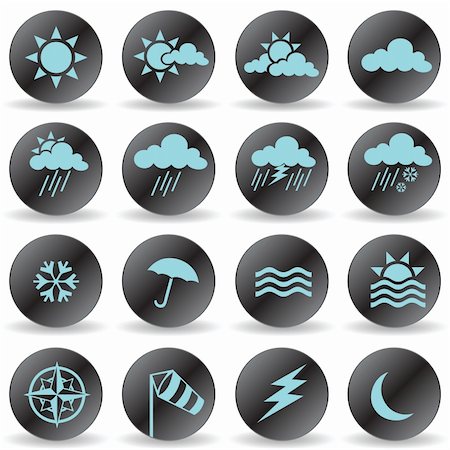 simsearch:400-07406394,k - vector collection of weather icons Foto de stock - Super Valor sin royalties y Suscripción, Código: 400-04258959