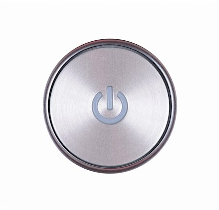 power button isolated on white background Fotografie stock - Microstock e Abbonamento, Codice: 400-04259179