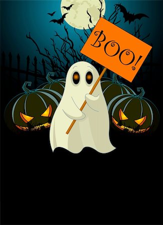 simsearch:400-05690180,k - Halloween  invitation  of Very cute ghost with ?Boo? sign Foto de stock - Super Valor sin royalties y Suscripción, Código: 400-04259287