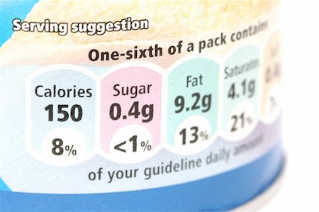 simsearch:400-05272635,k - Close up view of nutrition label on food can Stock Photo - Budget Royalty-Free & Subscription, Code: 400-04259333
