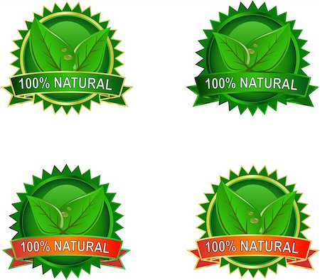 simsearch:400-07218151,k - Set of Natural Eco product labels with leaves Fotografie stock - Microstock e Abbonamento, Codice: 400-04259385