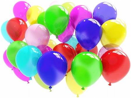 simsearch:400-04615795,k - colorful balloons. Party and fun concept isolated on white background Stockbilder - Microstock & Abonnement, Bildnummer: 400-04259406