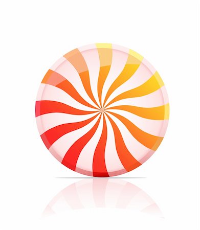 red circle lollipop - striped candy icon.  illustratio of lollipop isolated on white background Stock Photo - Budget Royalty-Free & Subscription, Code: 400-04259407