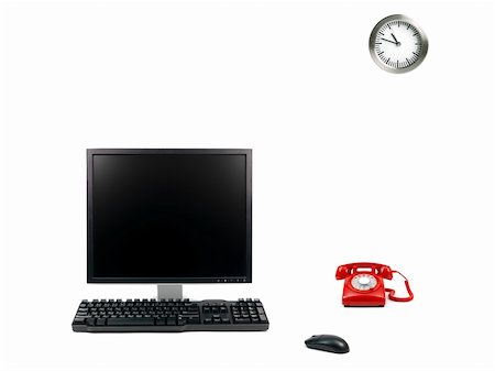 A desktop computer isolated against a white background Stock Photo - Budget Royalty-Free & Subscription, Code: 400-04259463