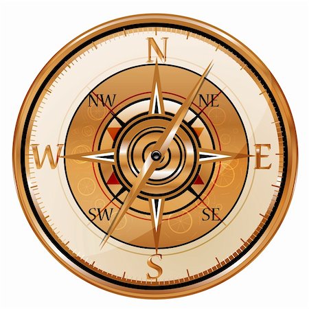 simsearch:400-04773117,k - illustration of antique compass on isolated background Stock Photo - Budget Royalty-Free & Subscription, Code: 400-04259504