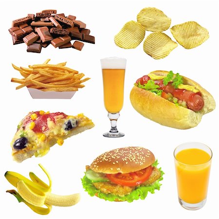 simsearch:400-08997991,k - Set of fast food isolated on white background Foto de stock - Super Valor sin royalties y Suscripción, Código: 400-04259671