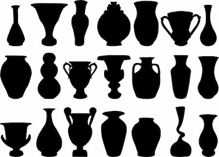porcelain vase - collection of vase 2 - vector Stock Photo - Budget Royalty-Free & Subscription, Code: 400-04259775